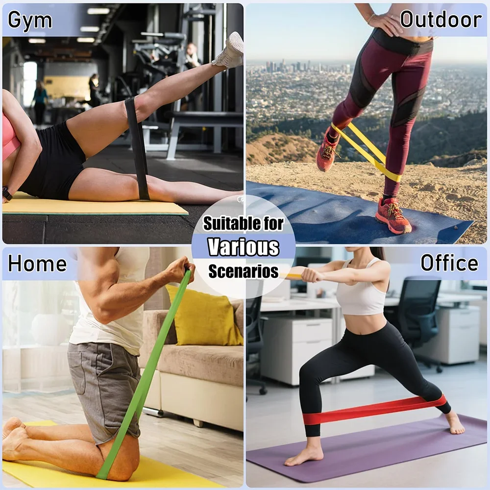 5 Levels Portable Fitness Workout Equipment Rubber Resistance Bands Yoga Gym Elastic Strength Pilates Crossfit  Weight Sports