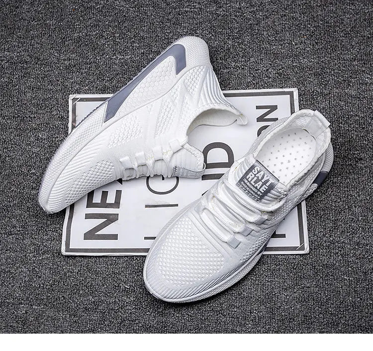 Men Casual Running Shoes Breathable Outdoor Sport Shoes Men Lightweight Facial Elastic Soft Bottom Casual Shoe Training Footwear