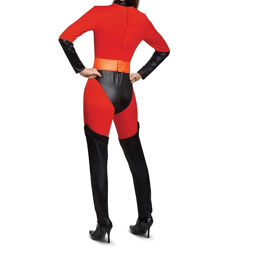 Halloween adult incredible cosplay costume anime incredible red jumpsuit mask full set of Halloween costumes for men and women