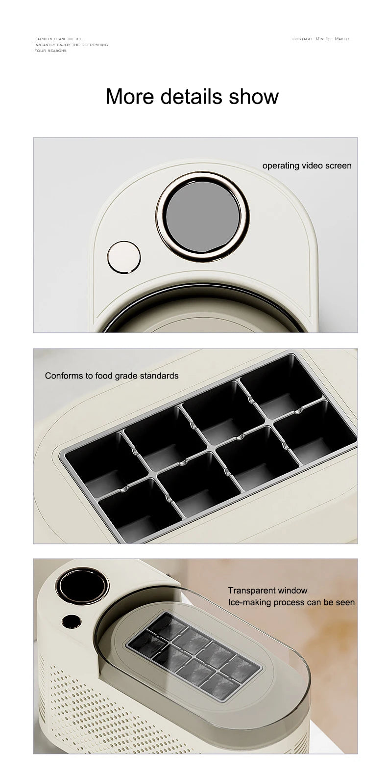 110V/220V Portable Small Ice Maker Mini Home Dormitory Office Camping 12V Car Cube Ice Automatic Ice Making Box Ice Machine