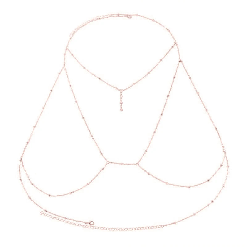 Body Chest Chains Harness Rhinestones Sexy Charm Necklaces Chain Men Bondage Costume Fashion Gift Nightclub Wear