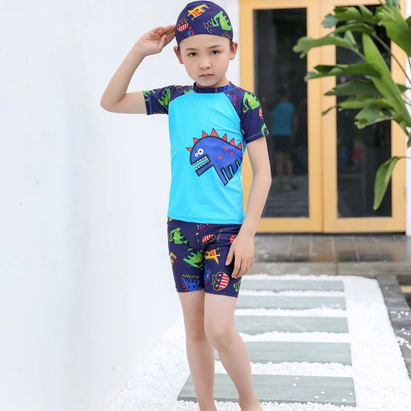 New Kids Swimsuit Medium Kids Baby Split Suit Swim Trunks Light Short Sleeve Beach Swimsuit Boys Swimsuit Swim Trunks Quick Dry