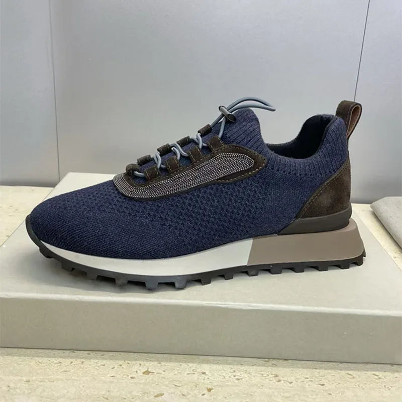 Casual Sneakers Women Round Toe Patchwork Outdoors Running Shoes Cosy Walking Shoes String Bead Lace Up Flat Sports Shoes Woman