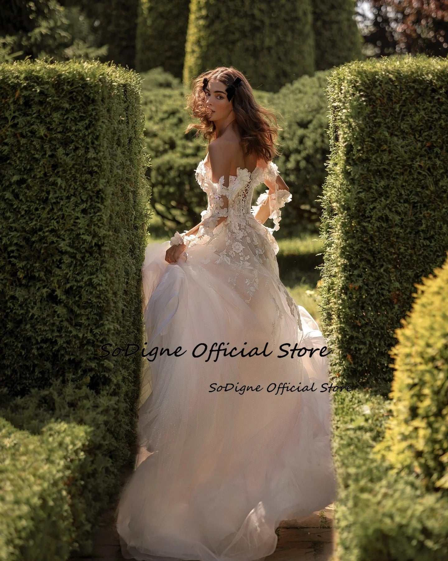 SoDigne A-line Appliques Wedding Dresses Sweetheart Princess Tulle Bridal Dress Long Wedding Gown Robe De Mairee ﻿Customized