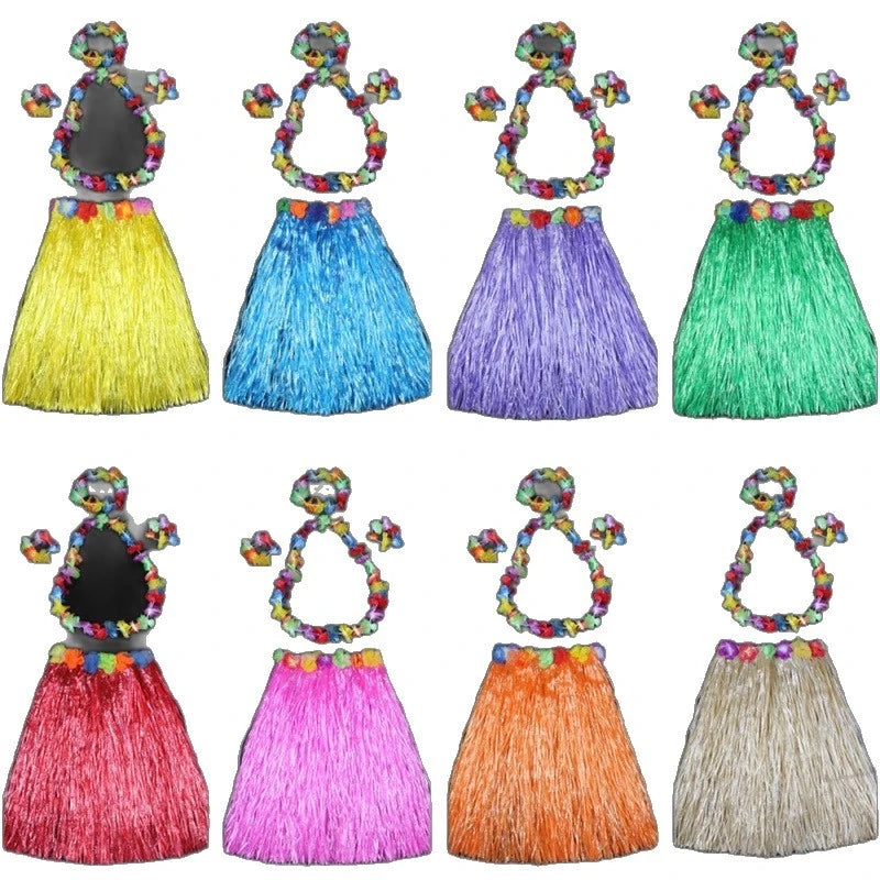 Halloween length30cmHula dance costume with garland for performance, Hawaiian children's hula outfit