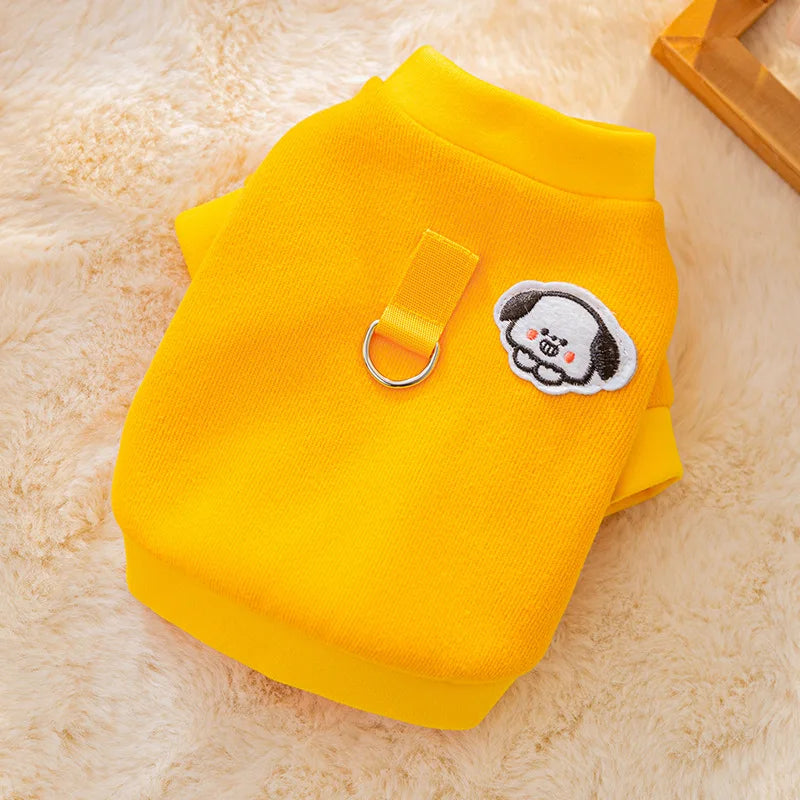 Dog Hoodies Striped Warm Winter Dog Clothes Pet Dog Coat with D-Ring Chihuahua French Bulldog Dog Accessories Puppy Dog Costume