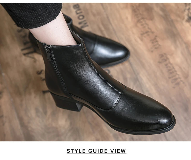 Boots Men Luxury Business Fashion Warm Leather Shoes Men Comfort Fashion Brand Chelsea Boots Gentlemen's Social Boots Men 38-46