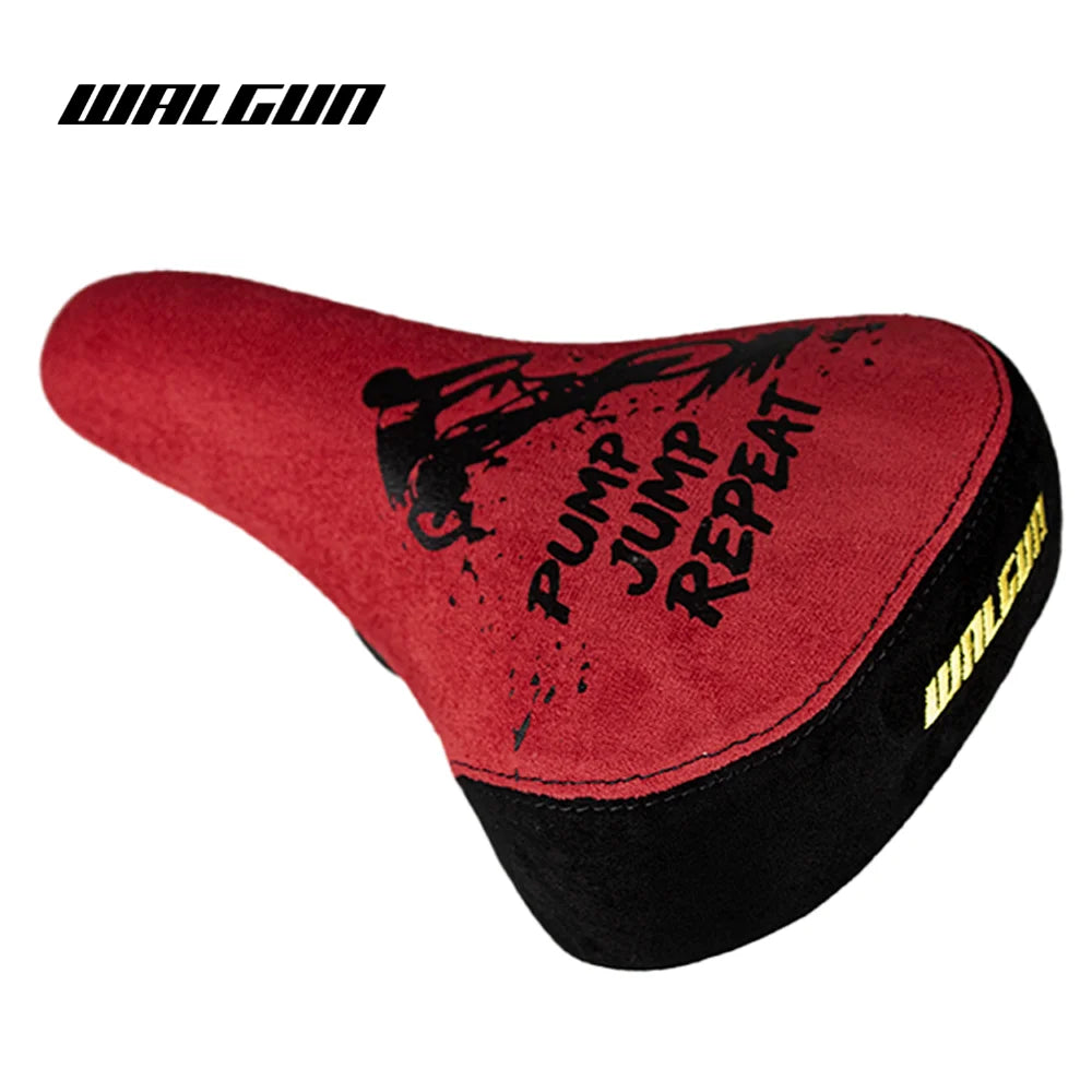 WALGUN BMX Bicycle Saddle Dirt Jump Cruiser Bike Seat with Embroidery Freestyle Racing Dowbhill Saddle MTB 265*170 Cycling Parts