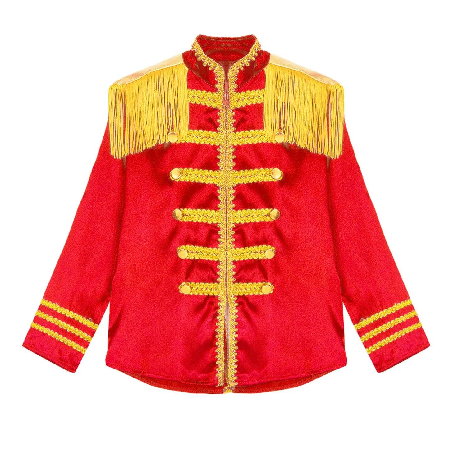 Kids Girls 60s Retro Hippie Rock Band Musician Costume Halloween Cosplay Carnival Party Circus Drummer Parade Tassel Jacket Coat