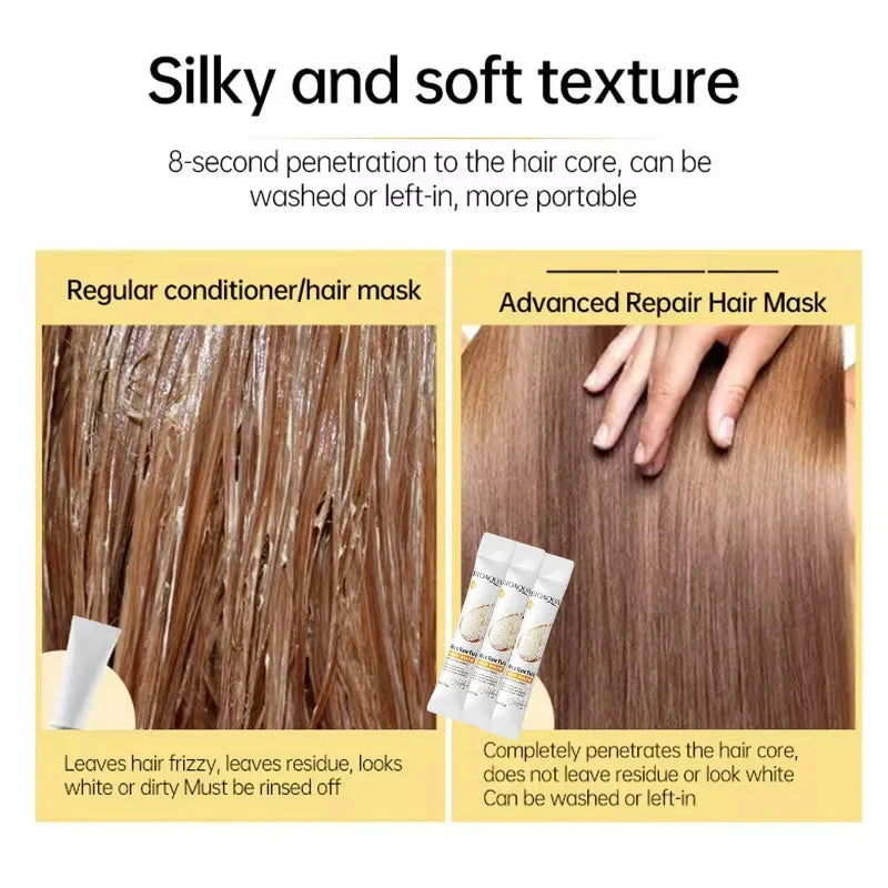 Keratin Hair Mask Magical 5 Second Repair Damage Frizzy Soft Smooth Shiny Hair Deep Moisturize Hair Treat Repair Hair Care Mask