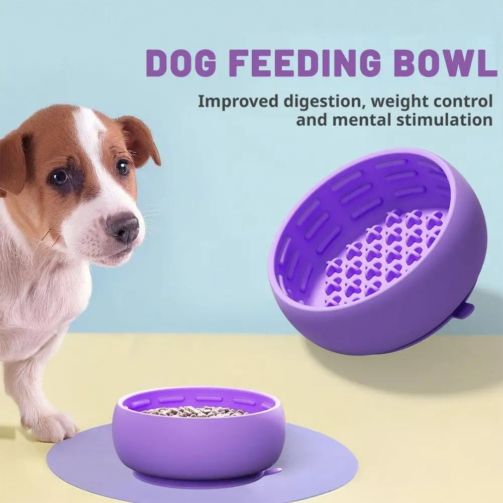 Unique Slow-feeding Reducing Dog's Overeating Bloating Dog Bowl Non-slip Anti-spill Pet Silicone Tableware Portable Feeding Bowl