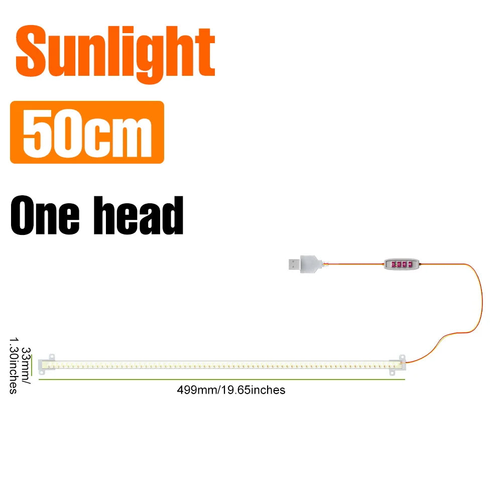 LED Plant Grow Light Bar 5V Full Spectrum Potted Fill Lamp USB Indoor Dimmable Succulent Seeding Flower Cactus Cultivate Lamps