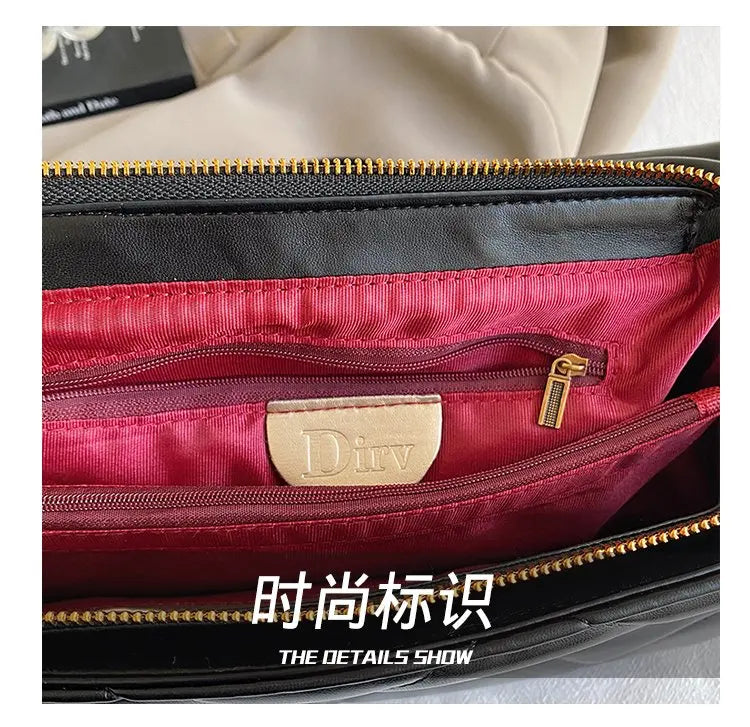 Square Vintage Leather Crossbody Bag Women Handbag Designer Shoulder Tote Purse Classic Diaper Bag