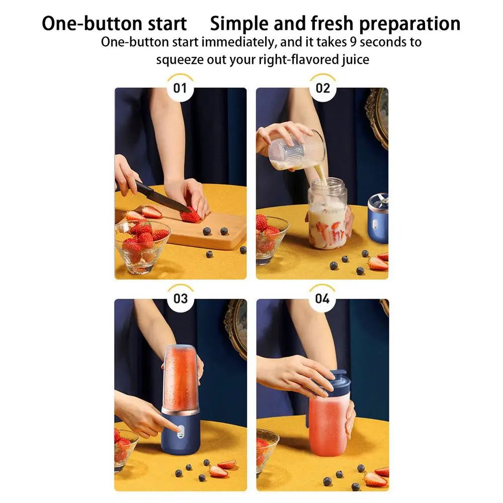Portable Fruit Juice Blenders Summer Personal Electric Mini Bottle Home USB 6 Blades Juicer Cup Machine For Kitchen