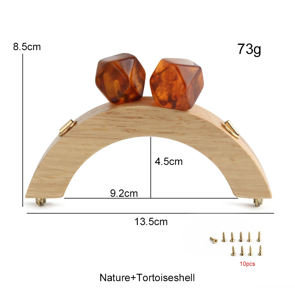 Nolvo World Wooden Bag Handle Closure Kiss Clasp Purse Screws Frame Replace Handbags Wallets Brackets DIY Sewing Accessories