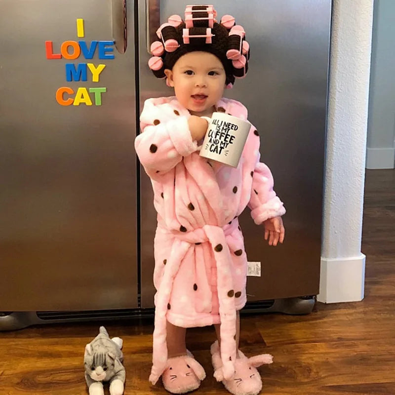 Soft Crochet Toddler Curler Hat Old Lady Costume Wig Baby Kids Dress Up Funny Granny Costume Photo Prop Halloween School Play