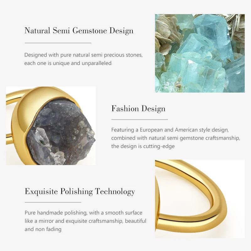 IVOG Lilac Color Channel Setting Ring For Women Semi-Precious Stone Copper Ring Fashion Jewelry Couple Gift
