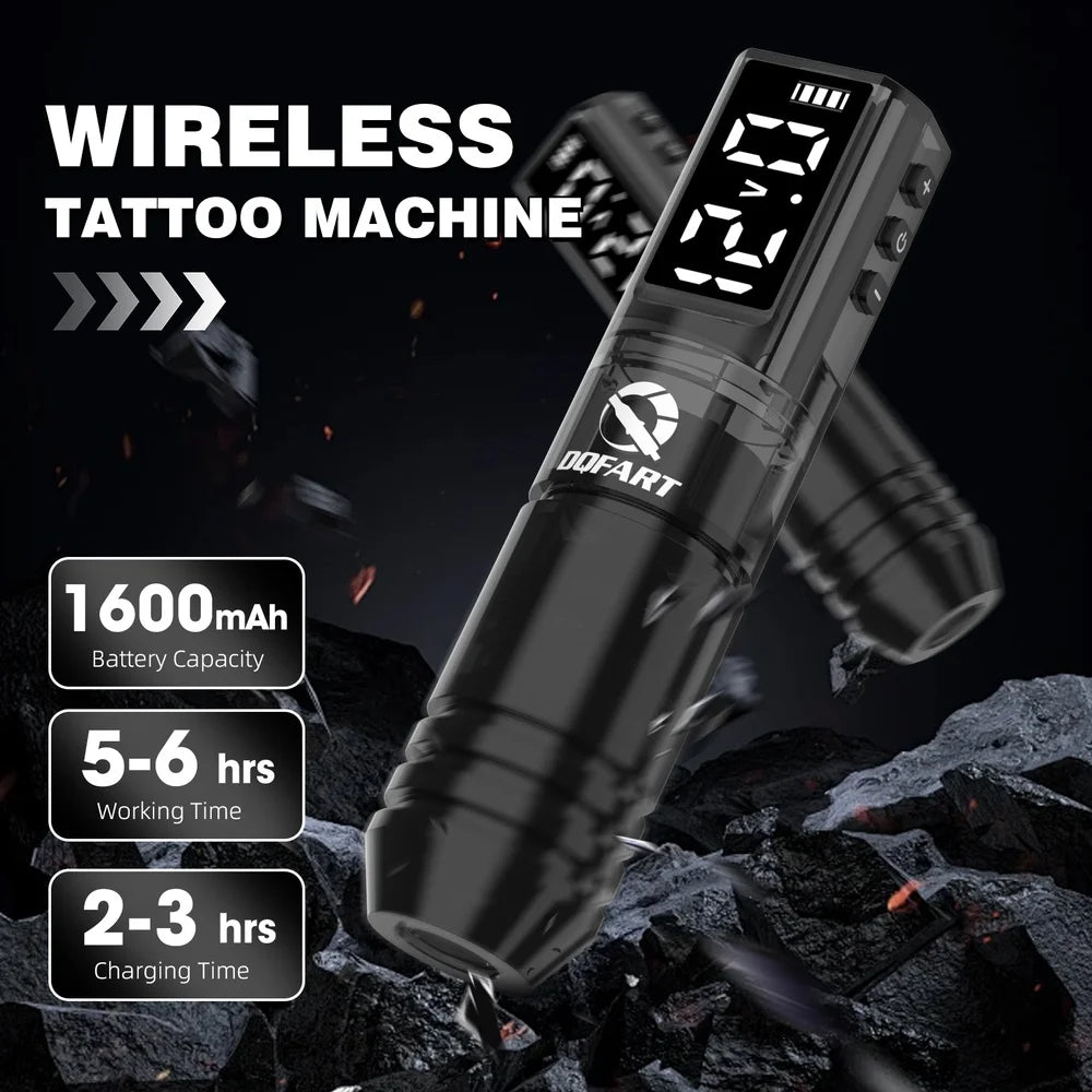 DQFART Hot Poseidon Wireless Tattoo Machine Pen 3Styles 6Colors 1600mAh Safe Professional Artists Creative Designs Beginner
