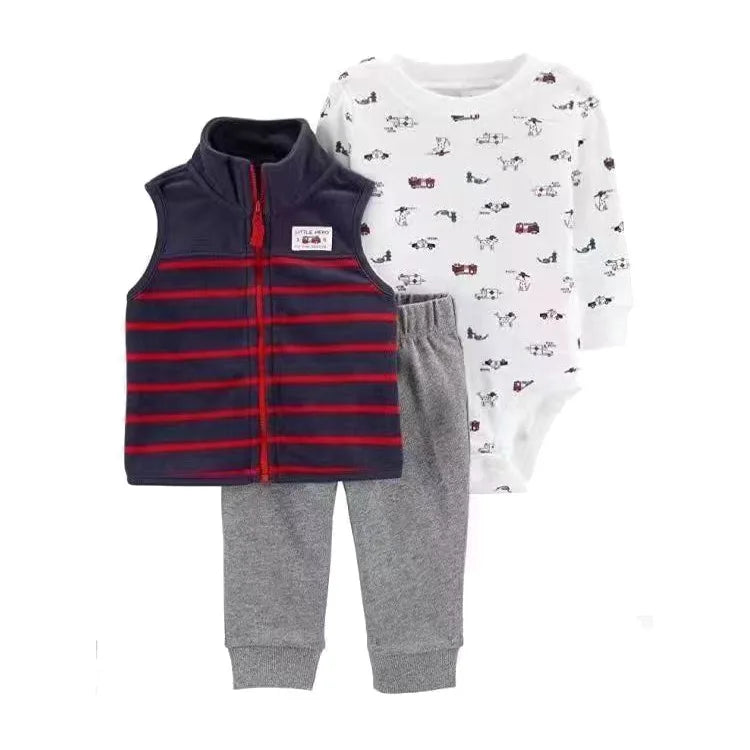 3-piece Suit Summer Baby Clothes Sets Baby Short Sleeve Shorts Cover Clothes Cute Girls Bebe Children Cotton 100% Clothing 6-24M