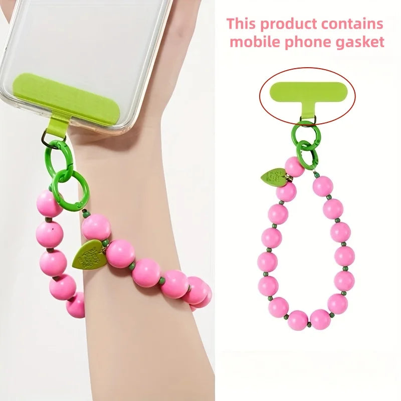 1 x Unisex plain, minimalist mobile phone wrist strap; available in 8 colours with beaded heart-shaped charms; versatile mobile