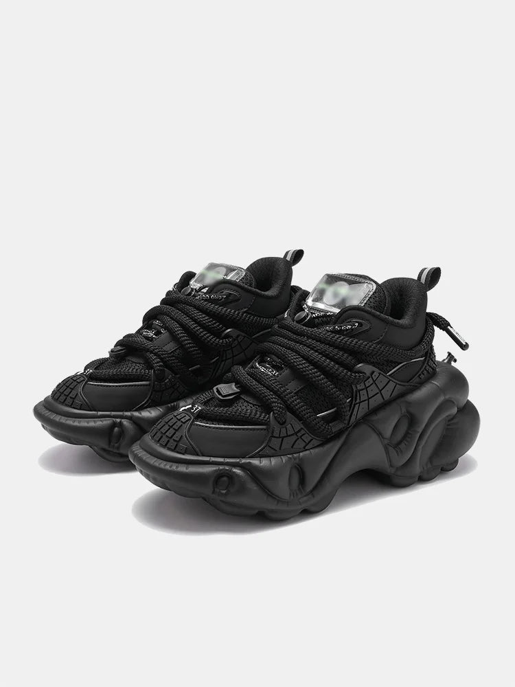 Super Soft Thick Sole Women/men Sport Shoes Lace Up Breathable Mesh Sneaker Casual Black/green Dad Shoes Platform Fashion Shoes