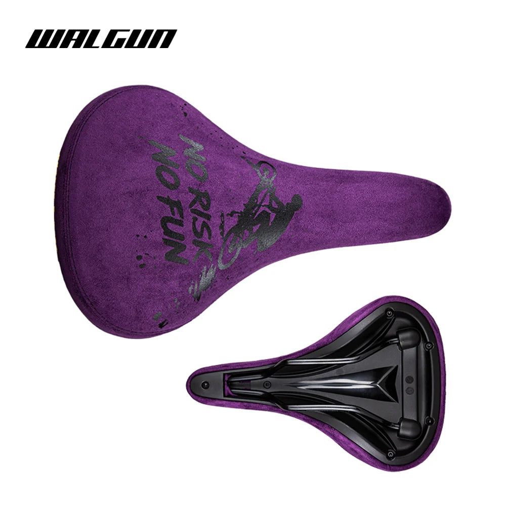 WALGUN BMX Bicycle Saddle Dirt Jump Cruiser Bike Seat with Embroidery Freestyle Racing Dowbhill Saddle MTB 265*170 Cycling Parts