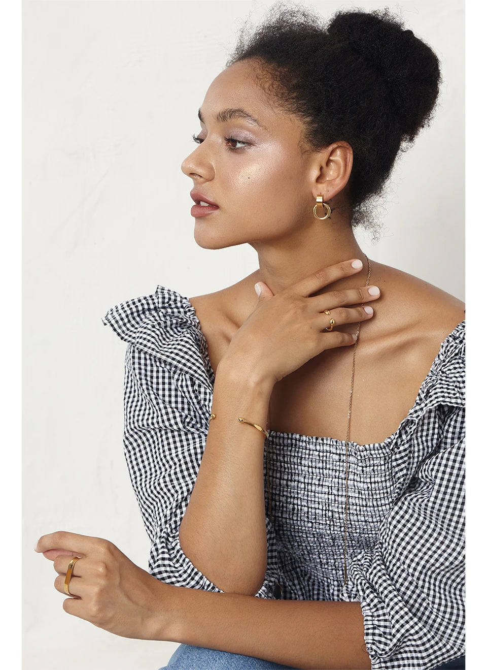 ENFASHION Curved C Circle Drop Earrings For Women Gold Color Stainless Steel Geometric Earings Fashion Jewelry 2020 Gifts E1183