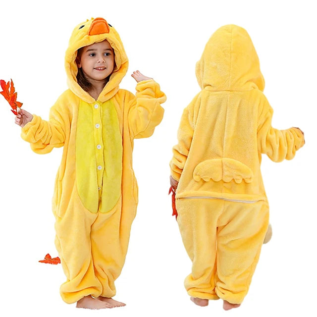 MICHLEY Christmas Capybara Flannel Blanket Sleepers Onesie Hooded Children Costume Clothes Jumpsuit Sleepwear For Boys Girls