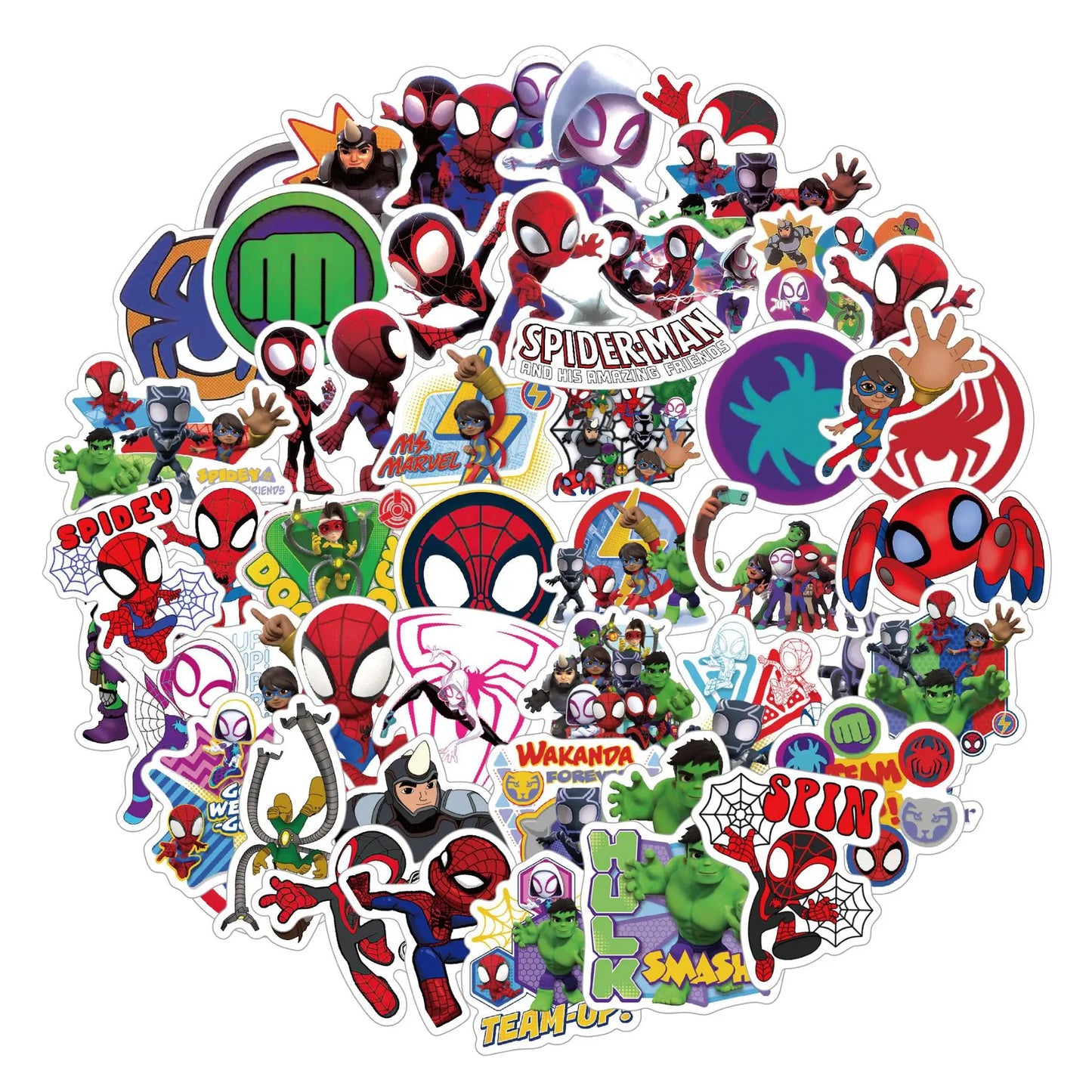 Spiderman Birthday Party Decoration Banner 'Spidey And His Amazing Friends' Silicone Bracelet Tinplate Badge Stickers Gift Bags