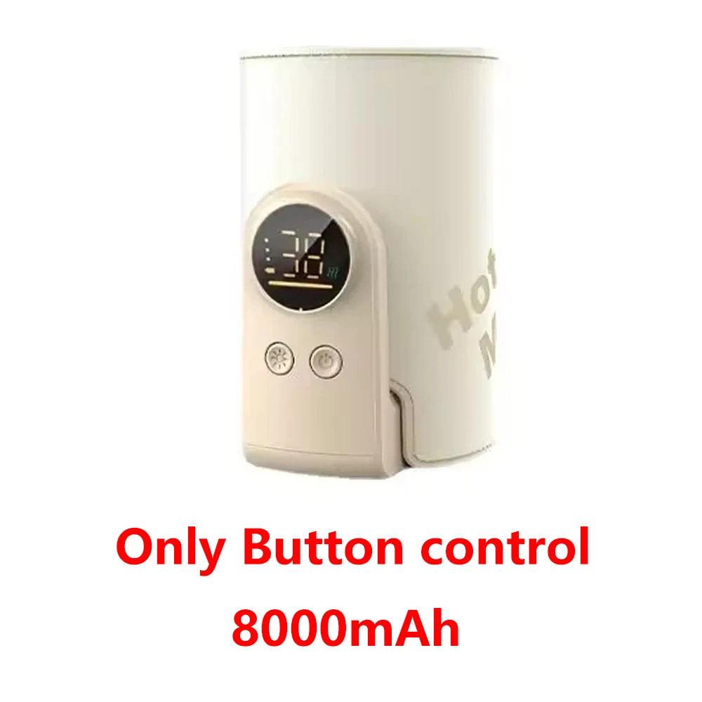 AiQUE Baby Milk Warmer USB Charging Mixer Portable Baby Bottle Warmer Stainless Steel ABS  Heat Up to 55℃ Cordless for Travel