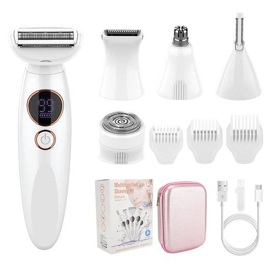 RESUXI 733 5 in 1 Multifunctional Women's Electric Epilator Face Shavers Eyebrow Trimmer Painless Bikini Trimmer Hair Removal