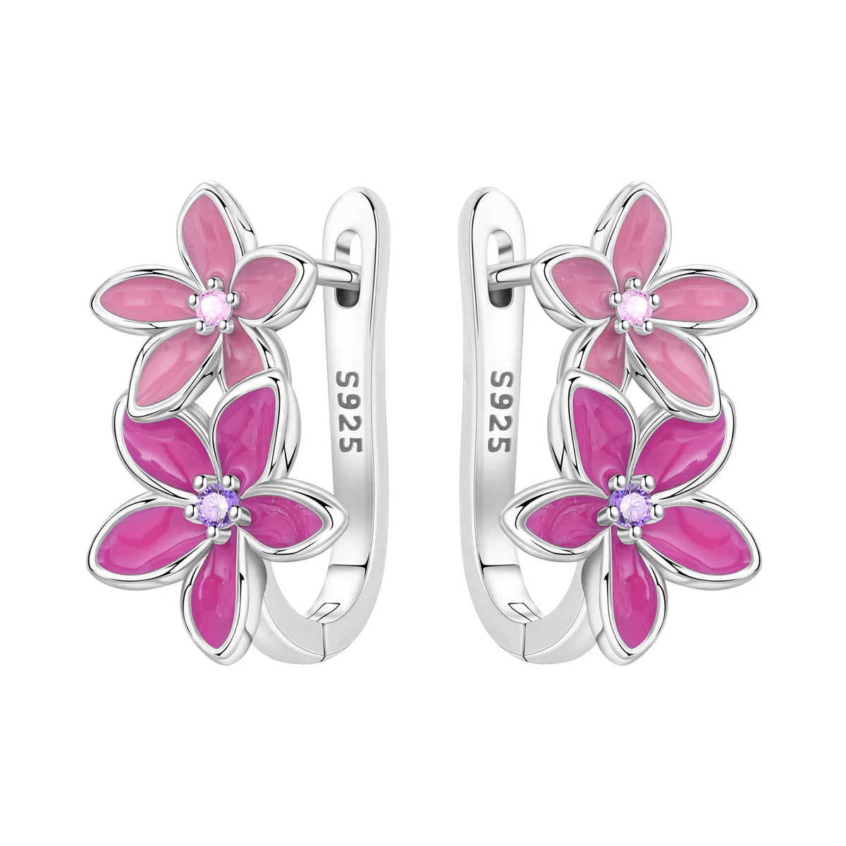 925 Sterling Silver Needle Iris Flower Hoop Earrings for Women Original Elegant Versatile Jewelry Birthday Party Fine Gift 2026