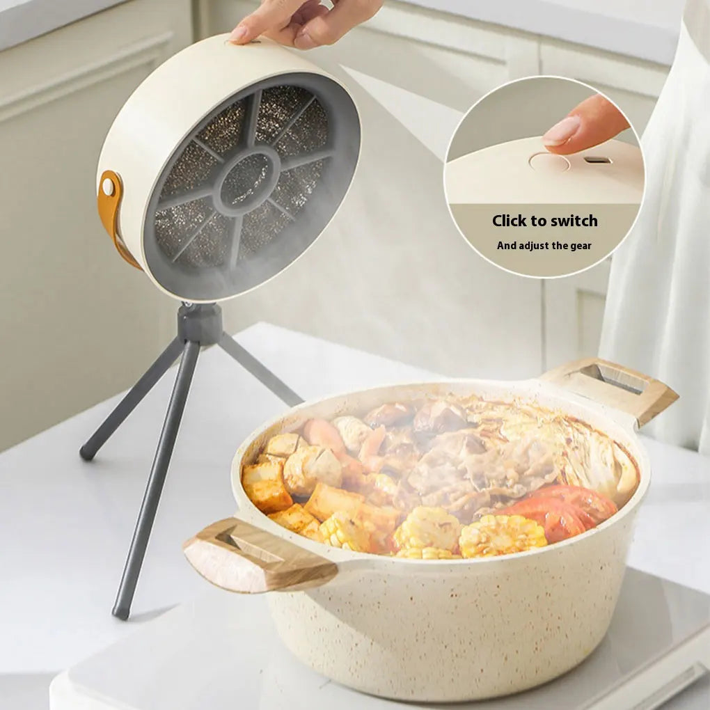 Desktop Range Hood with Filtration Kitchen Fan Portable Smoke Extractor with 3 Speeds for Outside Camping and Household