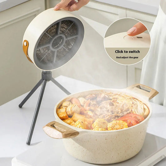 Desktop Range Hood with Filtration Kitchen Fan Portable Smoke Extractor with 3 Speeds for Outside Camping and Household