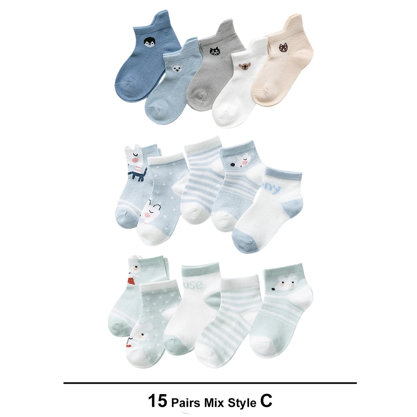 15Pairs/lot Infant Baby Socks Baby Socks for Girls Cotton Mesh Cute Newborn Boy Toddler Socks Baby Clothes Accessories