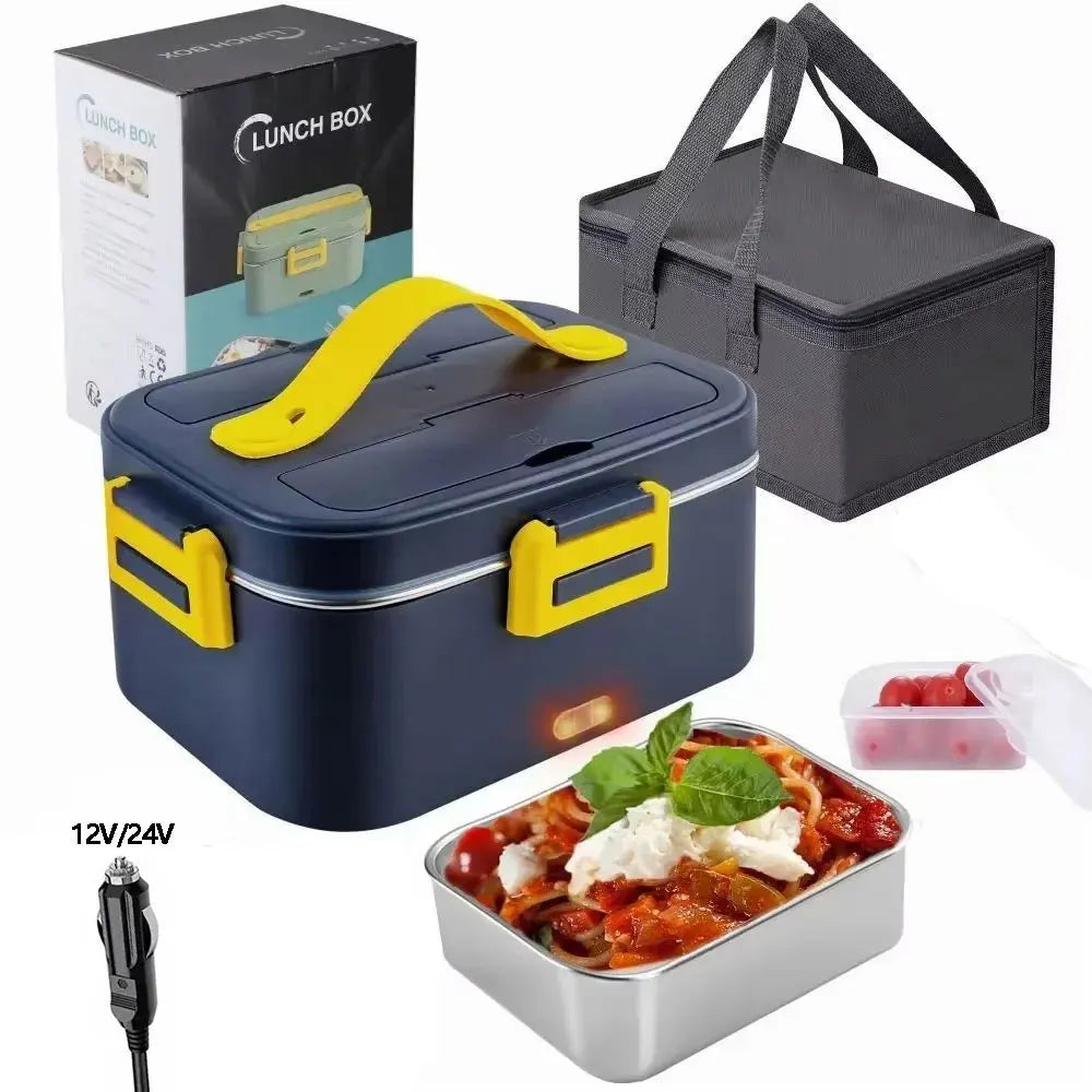 1.8L Food Heater 3 in1 Portable Leakproof Heated Lunch Box 75W  Electric Lunch Box for Car Truck Office with Insulated Carry Bag