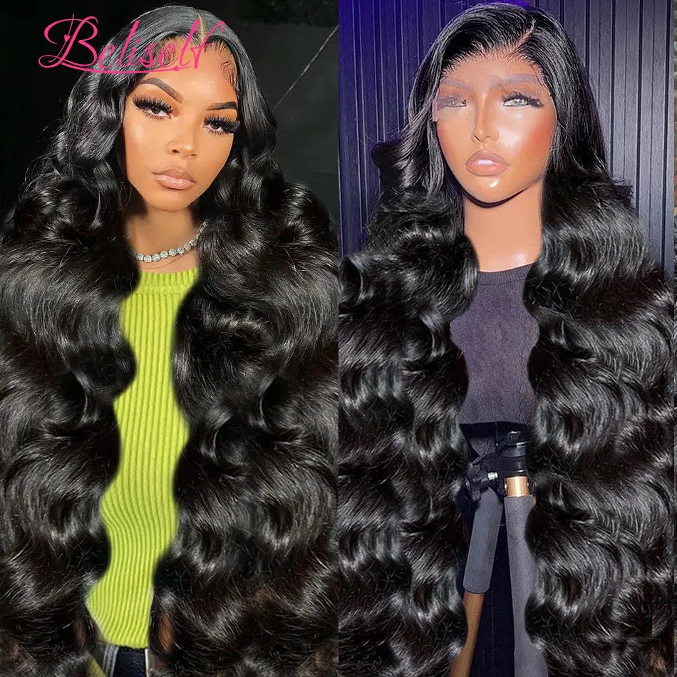 Beliself 13x6 Lace Front Human Hair Wig 250 Density Body Wave Glueless Wig Human Hair 13x6 HD Lace Frontal Wigs for Women