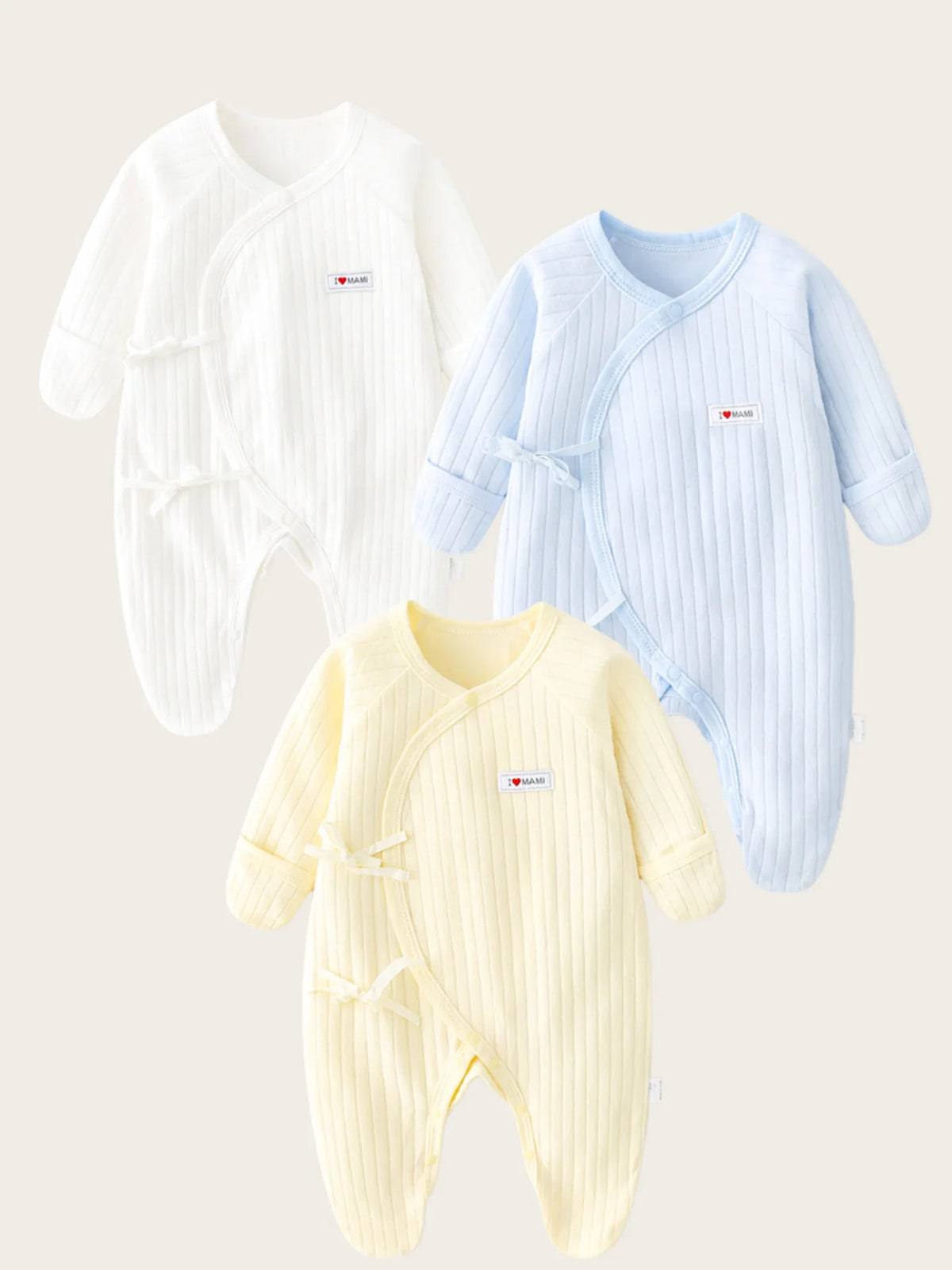 Somenie Baby Long Sleeve Onesie 100% Cotton  Unisex Newborn Cute Bear Head Embroidery Romper Gift For Boys Girls Baby 1-3-6-9M