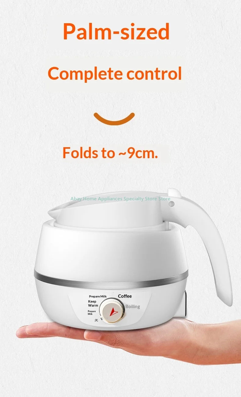 Baby Food Grade Silicone Portable Electric Kettle Folding Kettle Automatic Power-Off Electric Automatic Kettle  for Home Trip