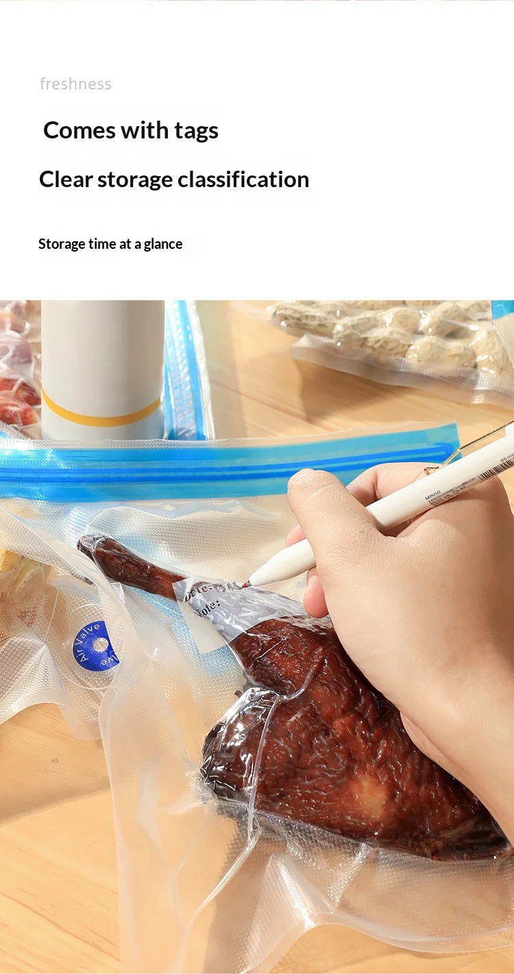 USB Charging Mini Handheld Vacuum Pump, Automatic Electric Food Vacuum Sealer for Fruit Meat Snack Storage with Vacuum Bags