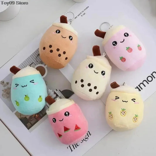 Cute Milk Tea Cup Pet Plush Toy Soft Stuffed Lovely Boba Pearl Design for Dogs Cats Entertainment Interactive Pet Play Supplies