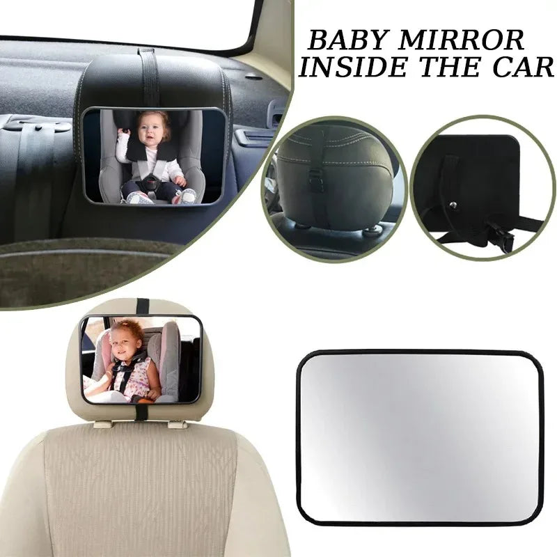 Universal Wide View Adjustable Car Seat Baby Mirror Headrest Mount  Safety Monitor  Interior  Back  Rearview for  Infant  Child