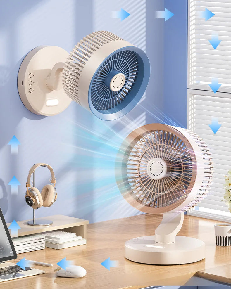 Desktop Wall Mounted Circulating Fan Multifunction Shaking Head Remote Control Quiet Cooling Fan  For Home Office And Student