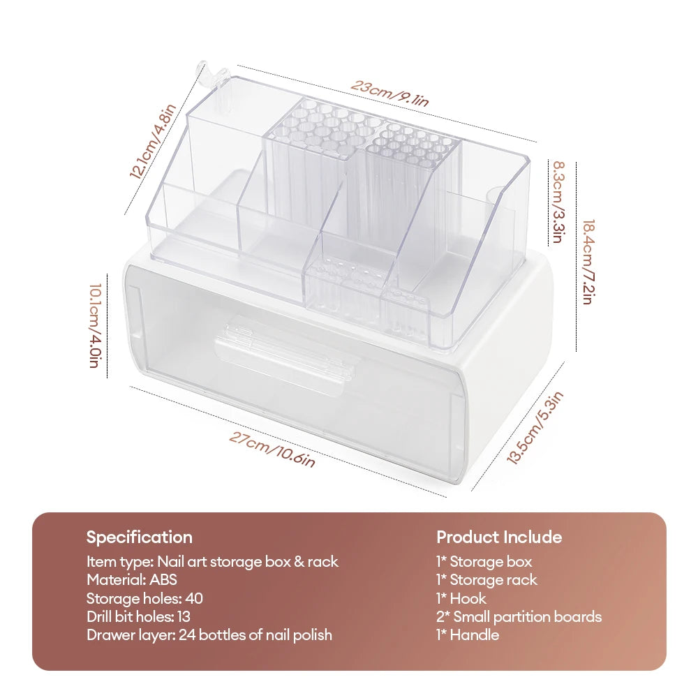 Acrylic Storage Rack Nail Art Tools Organizer Nail Salon Display Rack Large Capacity Storage Box Gel Polish Cosmetic Drawer