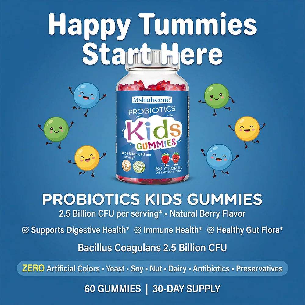 Probiotic Gummies for Adults & Children 2.5 Billion CFU, Berry Antioxidants & Vitamins, Digestive Balance Gut & Immune Support