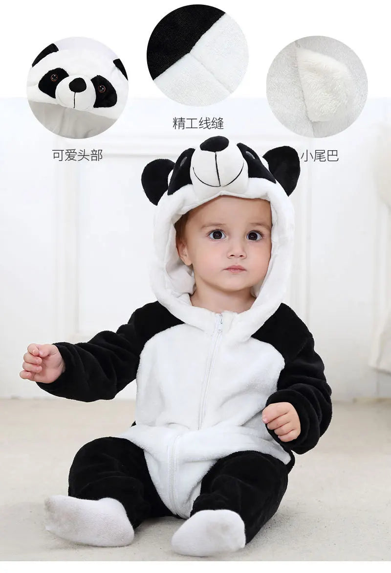 Autumn Winter Cartoon Style Winter Long Sleeve Baby Boys Girls Rompers Toddler Kids Playsuit Jumpsuits Baby Clothes Child Onesie