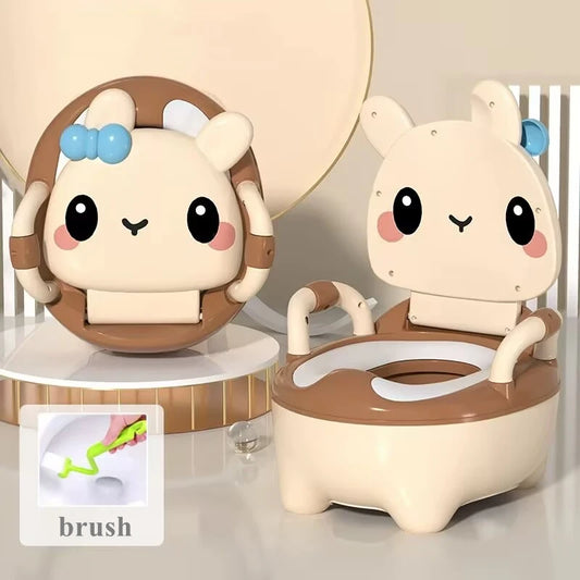 Children's Pot 1-6 Years Old Upgraded Cute Rabbit Baby Toilet Seat Baby Potty Portable Stool Boys & Girls Safe Trainer Seat WC