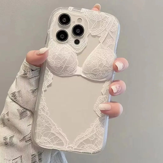 Fashion Sexy Lace Phone Case For iPhone 17 16 16e 15 14 13 12 11 Pro Max Mini X XR XSMAX 8 7 6S Air Plus 3D Wave Soft Back Cover