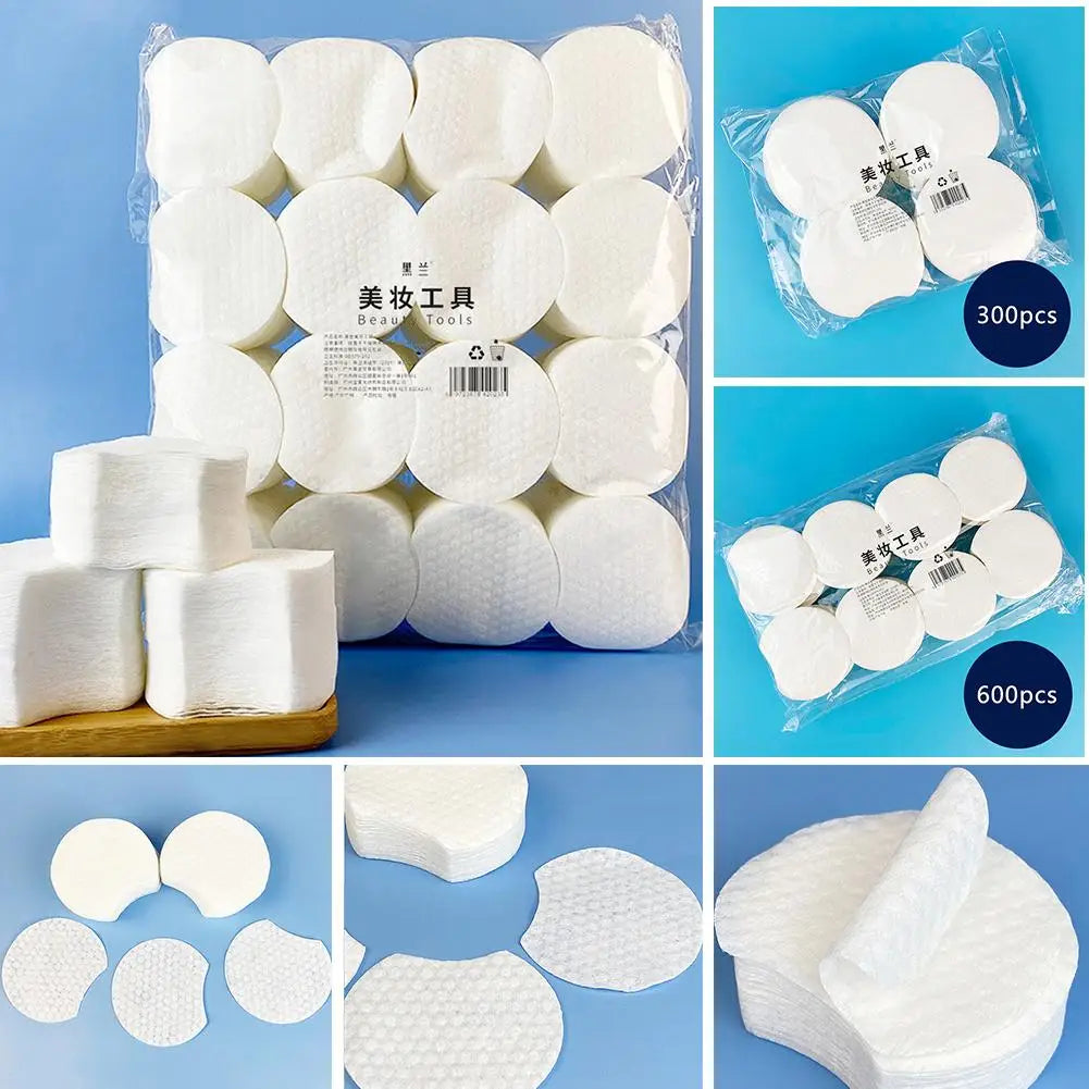 Cotton Pad Soft Absorbent Certified Organic Hypoallergenic Cotton Rounds - 300/600/1200 Count Premium Facial Makeup Removal Skin
