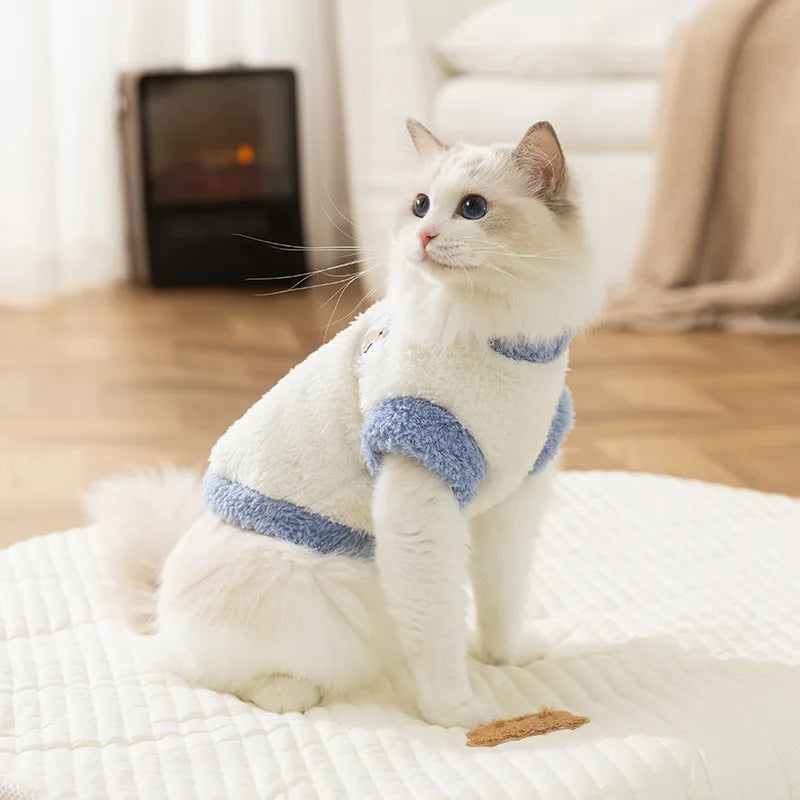 Winter Dog Clothes Fleece Dog Coat Solid Puppy Hoodies Chihuahua Sweatshirt Bichon Yorkie Clothing Dog Warm Vest Pet Pullover